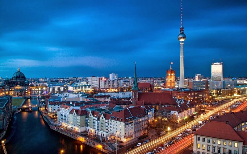 Vista de Berlim à noite