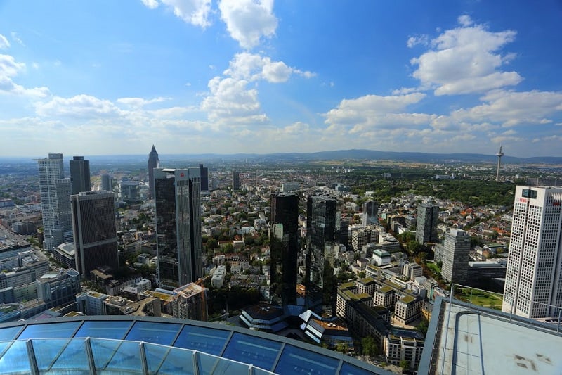 Vista da Main Tower em Frankfurt