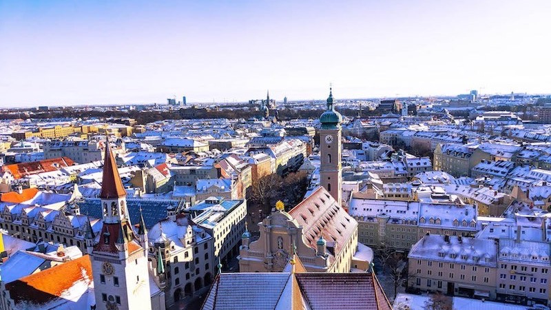 Cidade de Munique no inverno