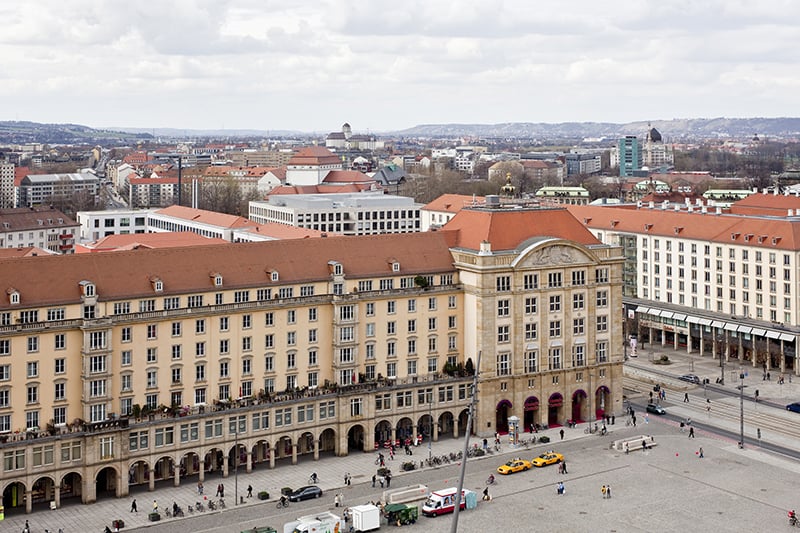 Antiga Praça do Mercado em Dresden 