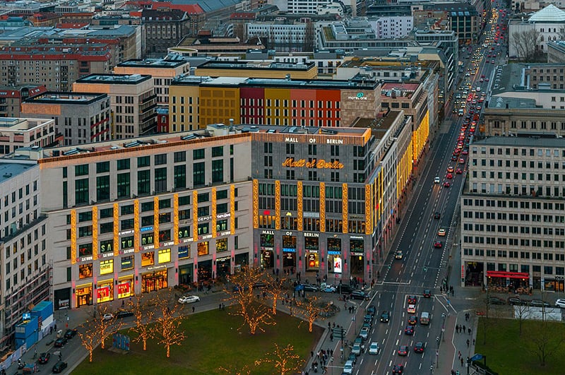 Vista do Mall of Berlin
