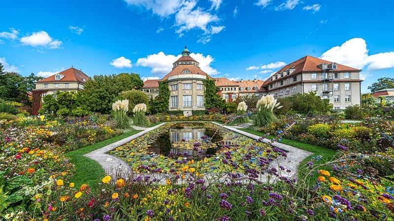 Jardim com flores em Munique