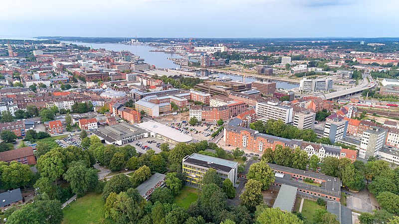 Vista da cidade de Kiel na Alemanha